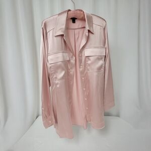 Simply Vera Vera Wang Blush Pink Satin Blouse